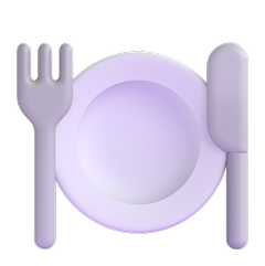 Fork and knife with plate icon