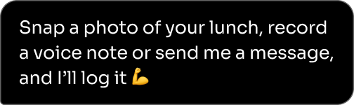 User sends a voice note to log their meal