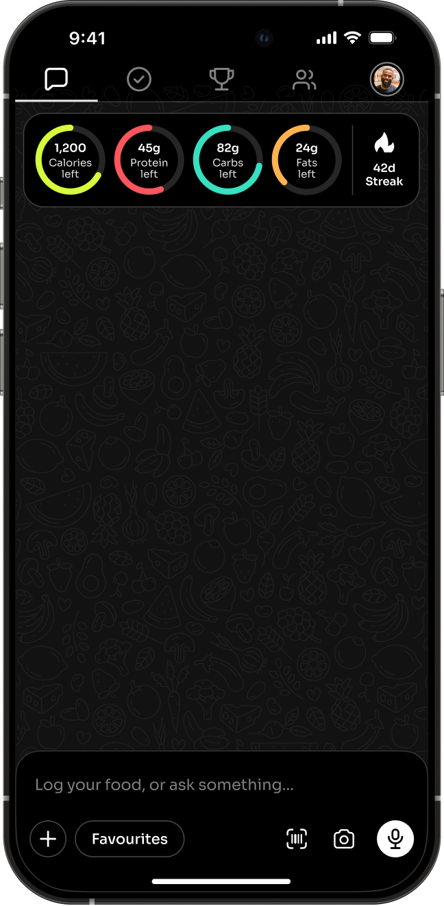 CalCoach daily nutrition summary on mobile
