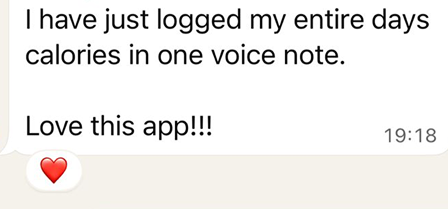 Client feedback screenshot