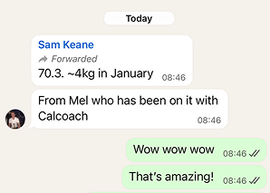 Client feedback screenshot