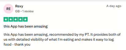 Client feedback screenshot